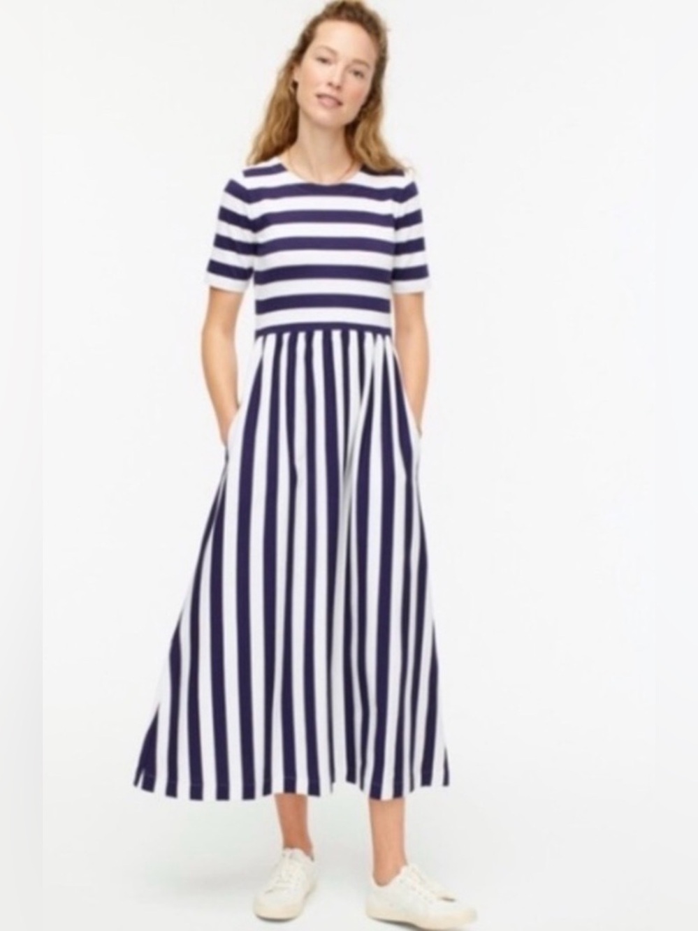 J. Crew Rugby Striped Midi Dress